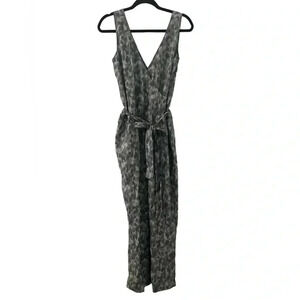 Cloth & Stone Jumpsuit Elastic Waist Animal Print Anthropologie Belt Wrap Size S